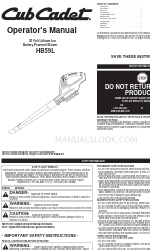 Cub Cadet HB59L Manual do operador