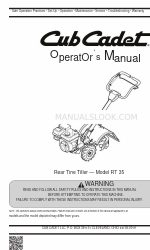 Cub Cadet RT 35 Rear-Tine Garden Tiller Посібник оператора