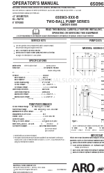 ARO TWO-BALL PUMP SERIES 650963-XXX-B 운영자 매뉴얼