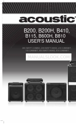 Acoustic B810 Manuale d'uso