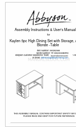 Abbyson Kaylen Instruções de montagem e manual do utilizador