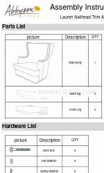Abbyson Lauren Nailhead Trim Armchair HS-SF-155 Montageanleitung