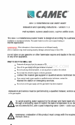 Camec IWH-1.5 설치 및 운영 지침 매뉴얼