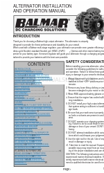 Balmar 621 Series Instrukcja instalacji i obsługi