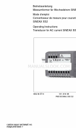 Camille Bauer SINEAX I 552 Operating Instructions Manual