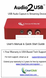 ClearClick Audio2USB Users Manual & Quick Start Manual