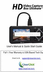 ClearClick HD Video Capture Box Ultimate Users Manual & Quick Start Manual