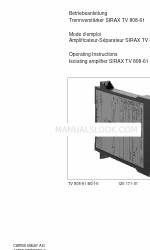 Camille Bauer SIRAX TV 808-61 Manual de Instruções