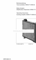 Camille Bauer SIRAX TV 808-62 Manual de Instruções