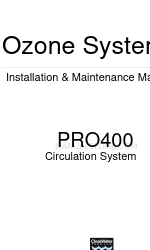 ClearWater Ozone Systems PRO400 Installatie- en onderhoudshandleiding