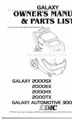 Edic GALAXY 2000HX Owner's Manual & Parts List