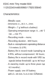 EDIC-mini Tiny B30 series Short Operating Instructions