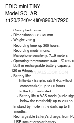EDIC-mini TINY SOLAR 4480 Mode d'emploi abrégé