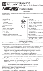Altronix Netway Spectrum NetWaySP1A 설치 매뉴얼