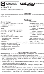 Altronix NetWaySP1P 설치 매뉴얼