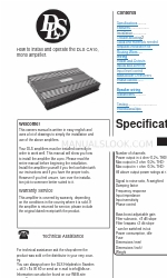 DLS CA10, Installation & Operation Manual