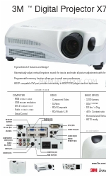 3M Digital Projector X75 Specyfikacje