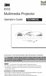 3M Multimedia Projector H10 Manual do operador