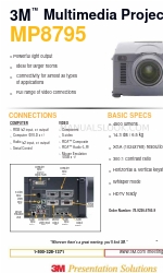 3M Multimedia Projector MP8795 Specificatieblad