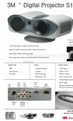 3M Multimedia Projector S10 Технический паспорт