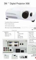 3M Multimedia Projector X68 Especificaciones