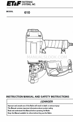 ET&F 610 Instruction Manual And Safety Instructions