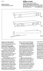 ETA Systems PD8L Manual del propietario e instrucciones de uso