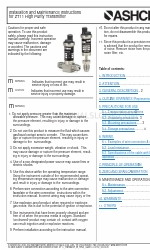 Ashcroft ZT11 インストールとメンテナンスの説明書