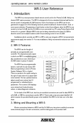 Ashly Protea WR-5 Operating Manual