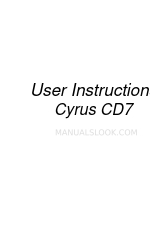 Cyrus CD7 Instrukcje użytkownika