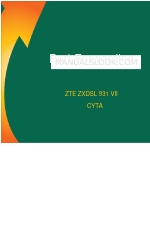 Cyta ZTE ZXDSL 931 VII Quick Start Manual