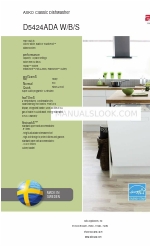 Asko D5424ADA W Specification Sheet