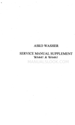 Asko W6441 Service Manual Supplement