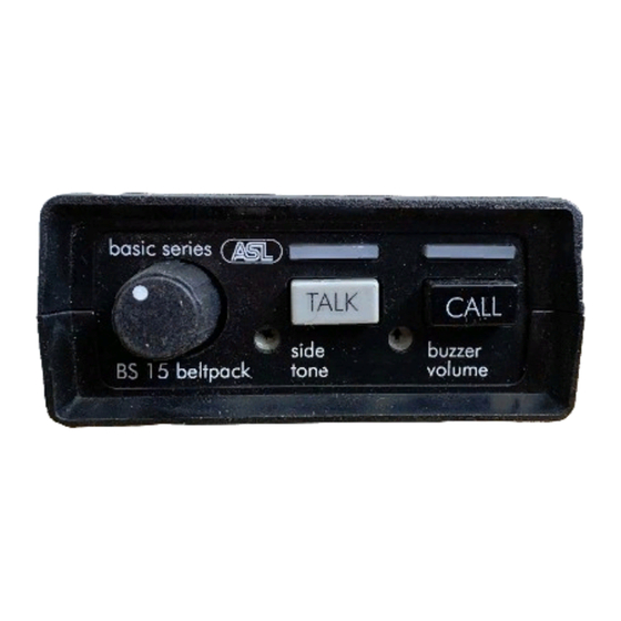 ASL INTERCOM BS 15 Manuale d'uso