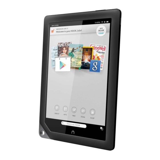 Barnes & Noble Nook HD Краткое руководство по эксплуатации