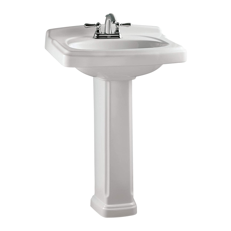 American Standard Williamsburg Pedestal Lavatory 0555.400 Hoja de especificaciones