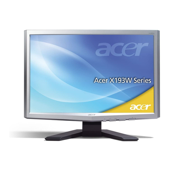 Acer X193W 서비스 매뉴얼