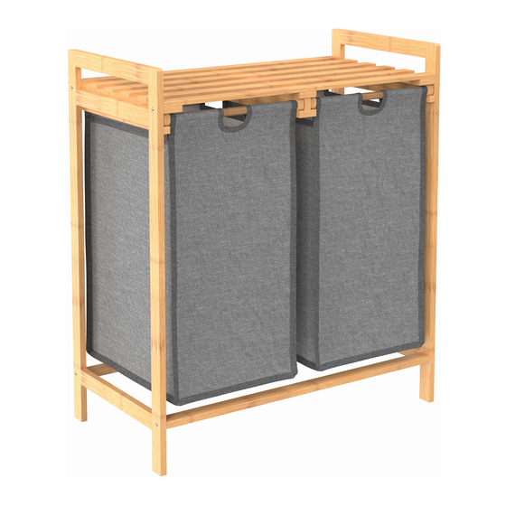 AMES CLOSETMAID Bamboo Laundry Hamper with Sliding Bags Handleiding voor installatie-instructies