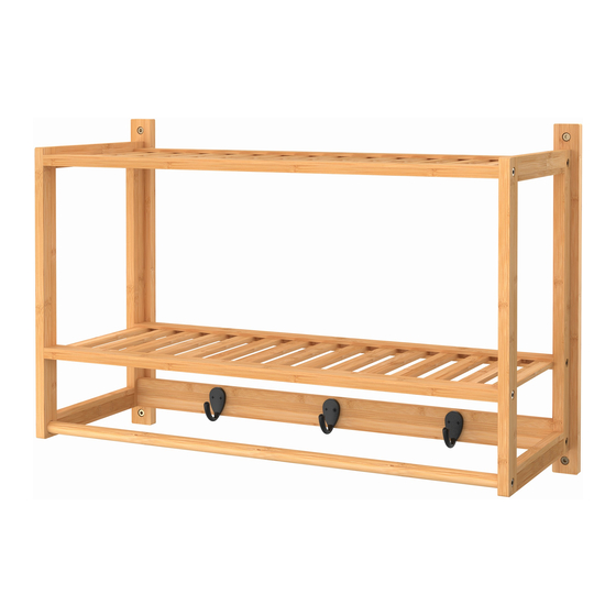 AMES ClosetMaid Bamboo Wall Shelf with Hooks Handleiding voor installatie-instructies