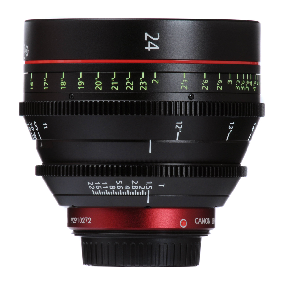 Canon CN-E24mm T1.5 L F Посібник з експлуатації