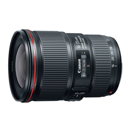 Canon EF 16-35mm f/2.8L II USM Manual de instrucciones