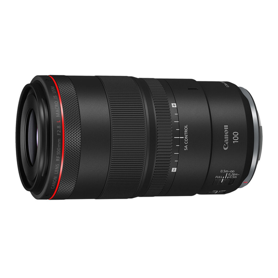 Canon RF100mm F2.8 L MACRO IS USM Instructions Manual