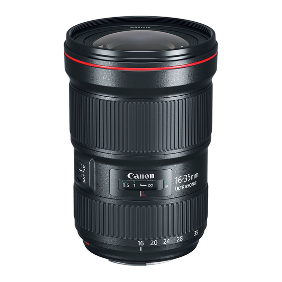 Canon ULTRASONIC EF Lens Instrução