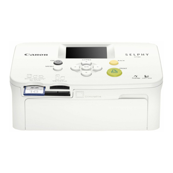 Canon 3255B001 - Selphy CP760 - Compact Photo Printer Podręcznik drukowania