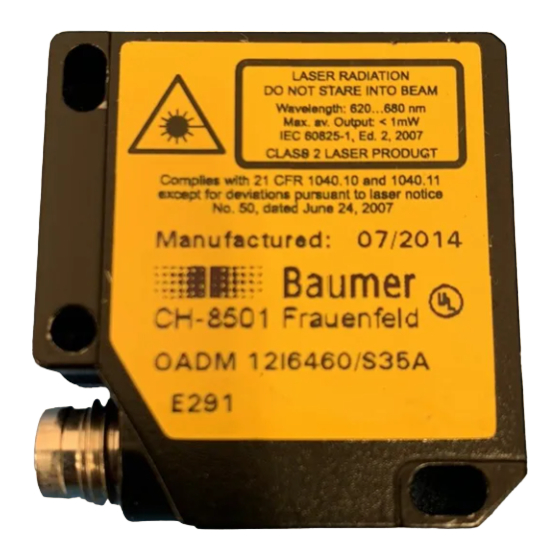 Baumer 10147122 Manuale