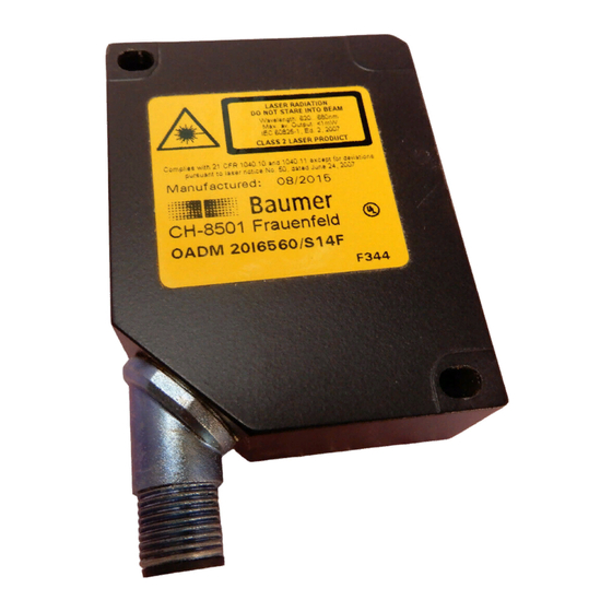 Baumer OADM 20I6581/S14F 빠른 시작 매뉴얼