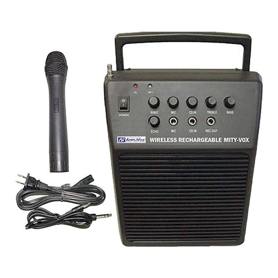 AmpliVox RECHARGEABLE MITY-VOX S212 Instrukcja obsługi