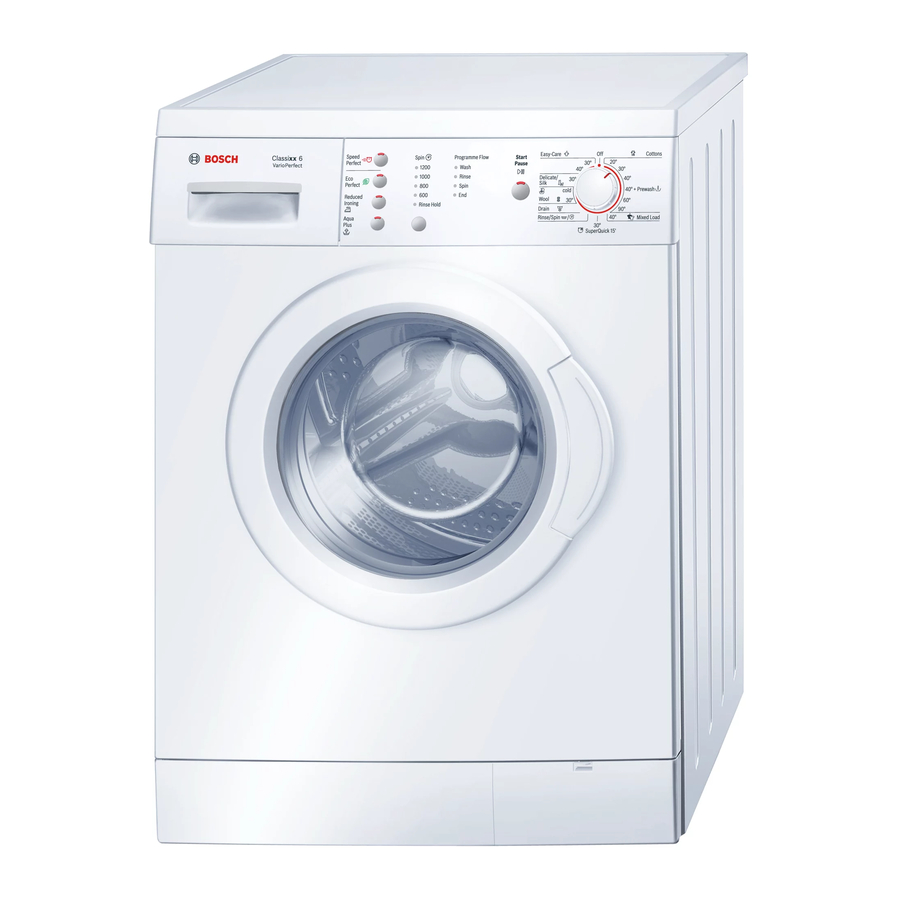 Bosch WAE24166UK Instructions for Use, Programme Table 사용 설명서