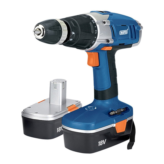 Draper 18V Cordless Hammer Drill Petunjuk Manual