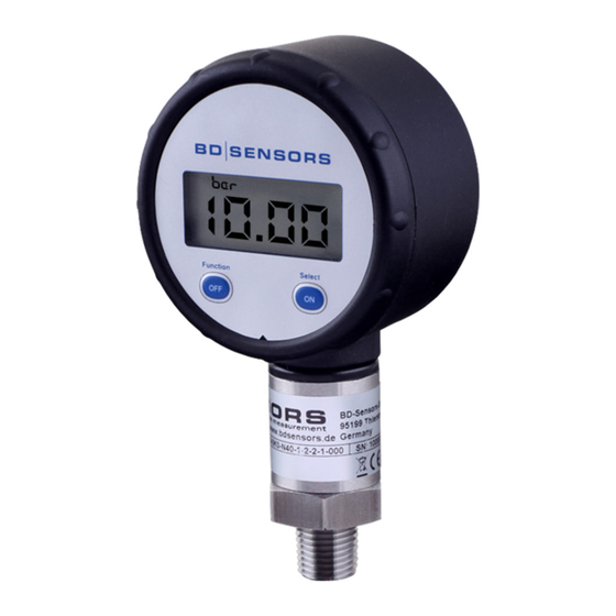 BD Sensors DM 10 Manuale operativo